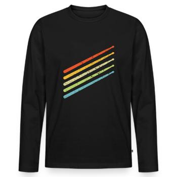 Drumsticks drums drummer drummer retro - Men's Premium Organic Long Sleeve Shirt - black - Front - Nico (187cm)