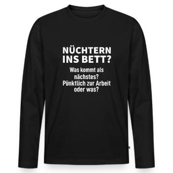 Bier Wein Malle Säufer ist böse Motto Mann Spruch - Männer Premium Bio Langarmshirt - Schwarz - Vorne - Nico (187cm)