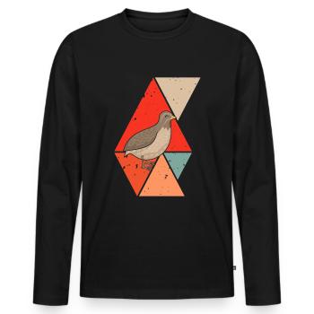 Caille caille caille fermier cadeau rétro - T-shirt manches longues Premium bio Homme - noir - Devant - Nico (187cm)