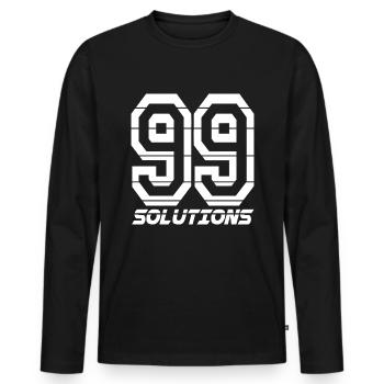 99 Solutions RAP et SPORT Design Streetwear - T-shirt manches longues Premium bio Homme - noir - Devant - Nico (187cm)