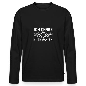 Lustig - Männer Premium Bio Langarmshirt - Schwarz - Vorne - Nico (187cm)