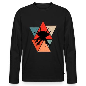 Axolotl Axolotls amphibies rétro cadeau - T-shirt manches longues Premium bio Homme - noir - Devant - Nico (187cm)