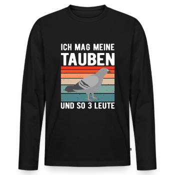 Tauben Taubenzüchter Taube Brieftauben Geschenk - Männer Premium Bio Langarmshirt - Schwarz - Vorne - Nico (187cm)