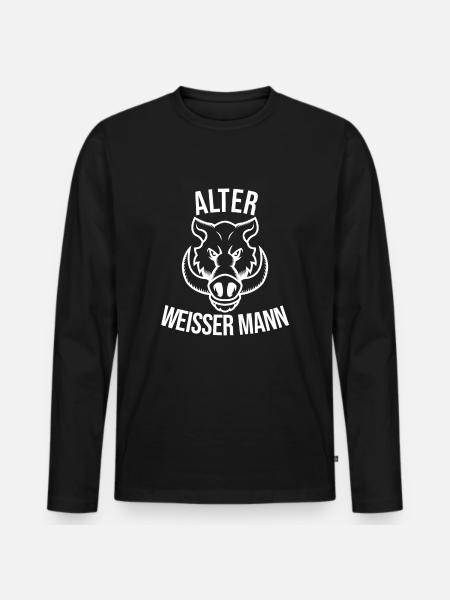 Old white man - Men's Premium Organic Long Sleeve Shirt - black