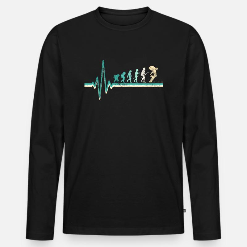 Schwimmlehrer Schwimmer Evolution - Männer Premium Bio Langarmshirt - Schwarz