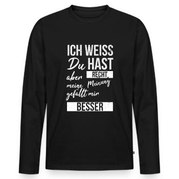 Lustig Funny Witzig Statement Papa Spruch Mann - Männer Premium Bio Langarmshirt - Schwarz - Vorne - Nico (187cm)