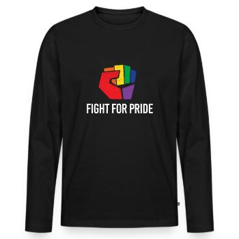 Queer - Männer Premium Bio Langarmshirt - Schwarz - Vorne - Nico (187cm)