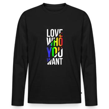 Gay Pride - Men's Premium Organic Long Sleeve Shirt - black - Front - Nico (187cm)