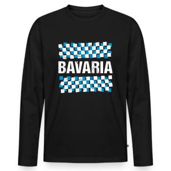 Bavaria Bavarian Flag Bavaria - Men's Premium Organic Long Sleeve Shirt - black - Front - Nico (187cm)
