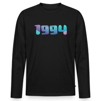 1994 Geburtstagsgeschenk Vintage 1994 Retro 1994 - Männer Premium Bio Langarmshirt - Schwarz - Vorne - Nico (187cm)