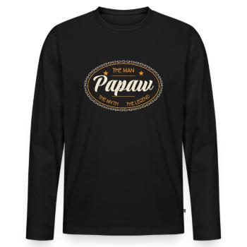 Papa Vater Opa Geschenkidee Papaw Spruch Humor - Männer Premium Bio Langarmshirt - Schwarz - Vorne - Nico (187cm)