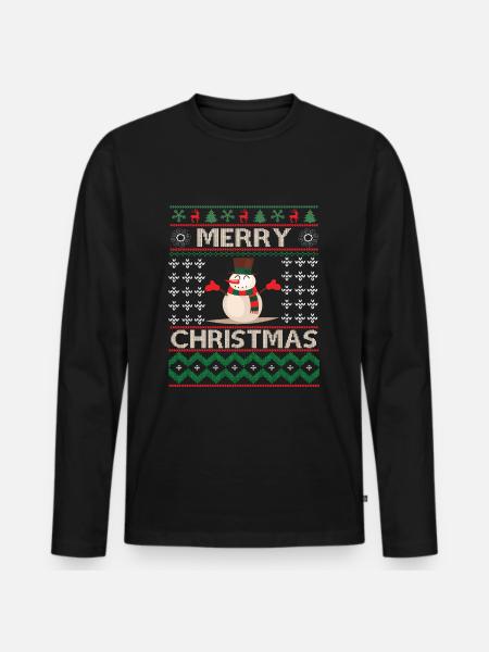 Ugly Christmas - Men's Premium Organic Long Sleeve Shirt - black
