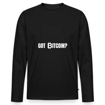 Vous avez Bitcoin? - T-shirt manches longues Premium bio Homme - noir - Devant - Nico (187cm)