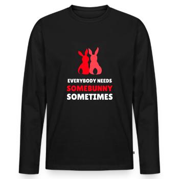 everyone needs somebunny - Men's Premium Organic Long Sleeve Shirt - black - Front - Nico (187cm)