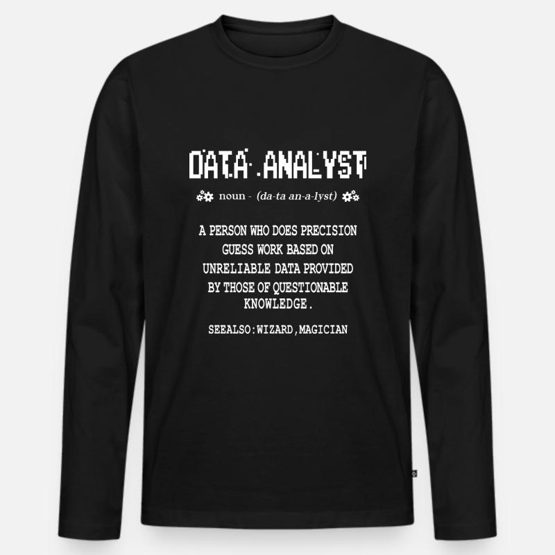 Datenanalyst - Männer Premium Bio Langarmshirt - Schwarz