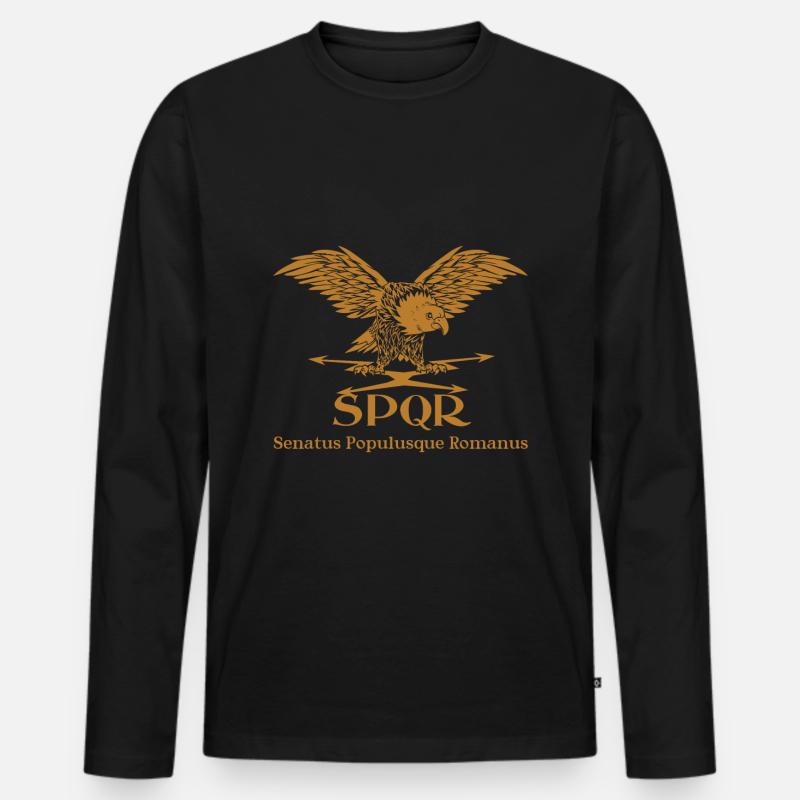 SPQR - Männer Premium Bio Langarmshirt - Schwarz
