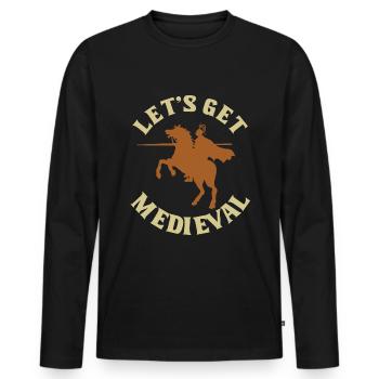 Chevaliers du Moyen Âge - T-shirt manches longues Premium bio Homme - noir - Devant - Nico (187cm)