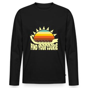 Maori - Men's Premium Organic Long Sleeve Shirt - black - Front - Nico (187cm)