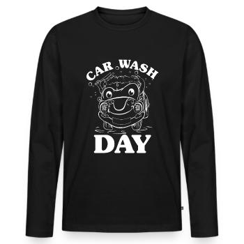 Car wash - Men's Premium Organic Long Sleeve Shirt - black - Front - Nico (187cm)