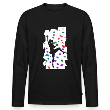 Bloc - T-shirt manches longues Premium bio Homme - noir - Devant - Nico (187cm)