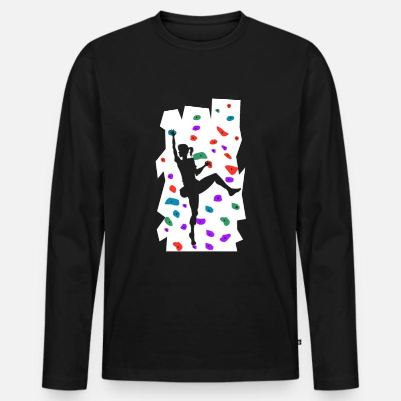 Bouldern - Männer Premium Bio Langarmshirt - Schwarz