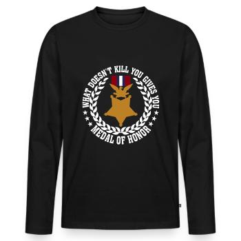Medal Motivation - Men's Premium Organic Long Sleeve Shirt - black - Front - Nico (187cm)