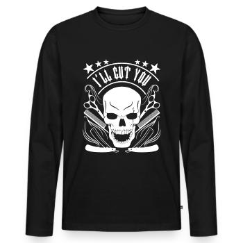 Coupe - T-shirt manches longues Premium bio Homme - noir - Devant - Nico (187cm)