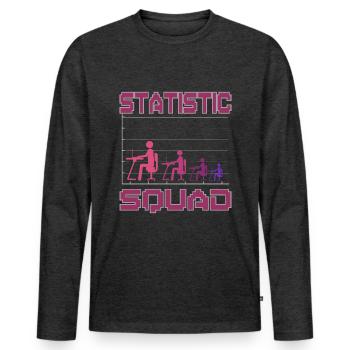 Cadre statistique - T-shirt manches longues Premium bio Homme - anthracite chiné - Devant - Nico (187cm)