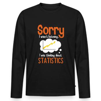 Réflexion sur les statistiques - T-shirt manches longues Premium bio Homme - noir - Devant - Nico (187cm)