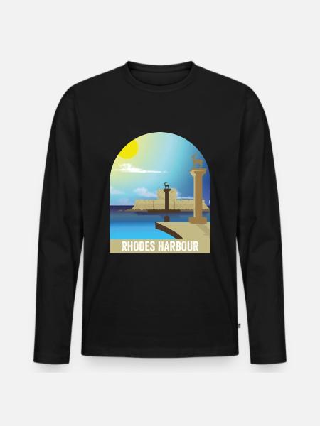Rhodes - T-shirt manches longues Premium bio Homme - noir