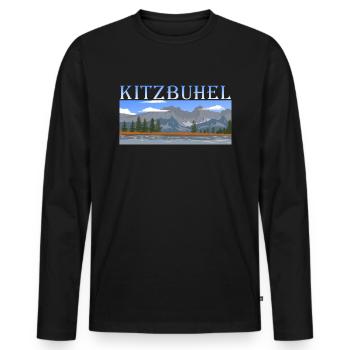 Kitzbühel - T-shirt manches longues Premium bio Homme - noir - Devant - Nico (187cm)