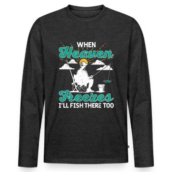 Lustige Angeln sucht - Männer Premium Bio Langarmshirt - Anthrazit meliert - Vorne - Nico (187cm)
