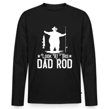 Angeln Papa - Männer Premium Bio Langarmshirt - Schwarz - Vorne - Nico (187cm)