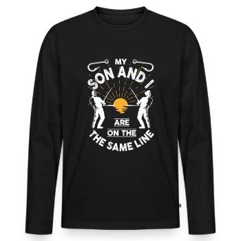 Fischerei Sohn - Männer Premium Bio Langarmshirt - Schwarz - Vorne - Nico (187cm)