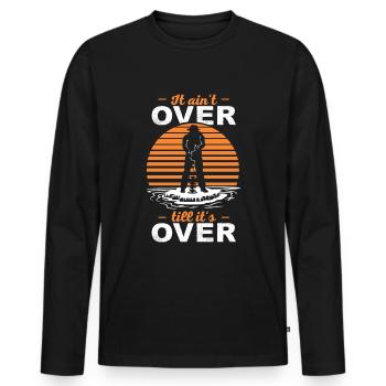 Melting Ice Fishing - Men's Premium Organic Long Sleeve Shirt - black - Front - Nico (187cm)