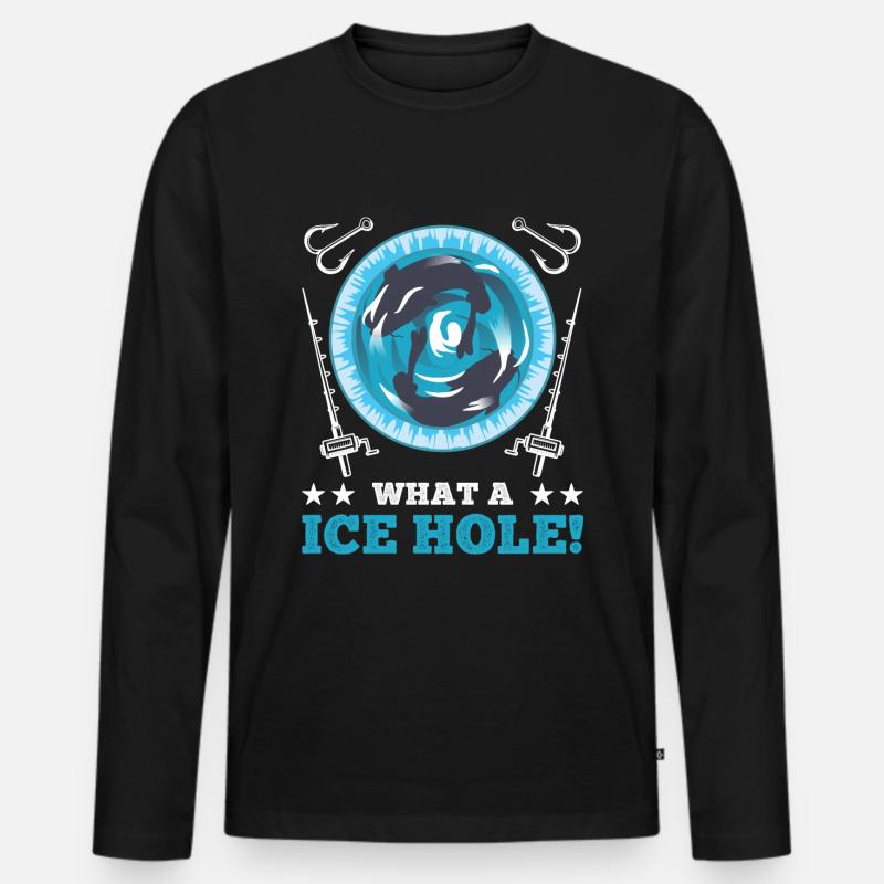 Nice Eisangeln - Männer Premium Bio Langarmshirt - Schwarz