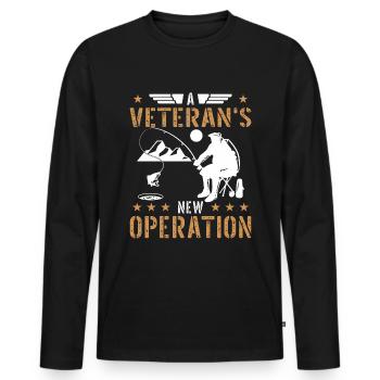 Fishing Operation Veteran - Men's Premium Organic Long Sleeve Shirt - black - Front - Nico (187cm)
