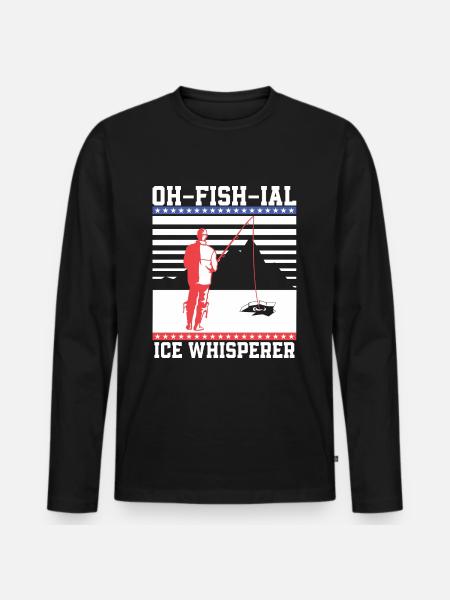 Ofishial Ice Fisherman - Men's Premium Organic Long Sleeve Shirt - black