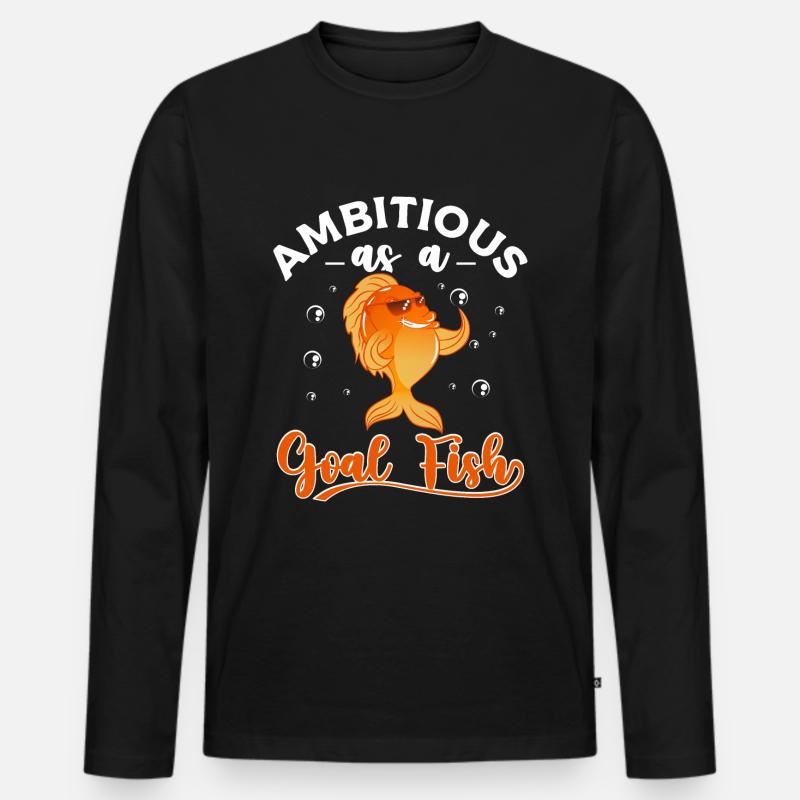 Goldfisch - Männer Premium Bio Langarmshirt - Schwarz