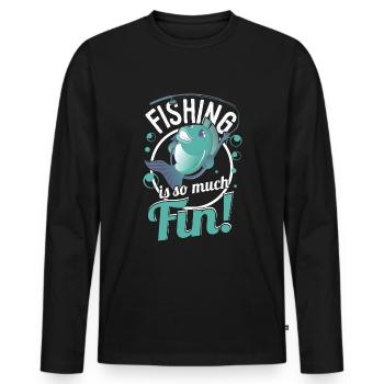 Fish Fin Fun - Men's Premium Organic Long Sleeve Shirt - black - Front - Nico (187cm)