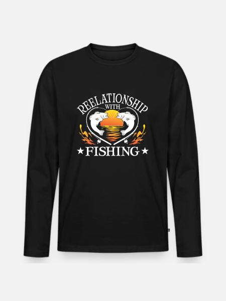 Forellen fischen - Männer Premium Bio Langarmshirt - Schwarz