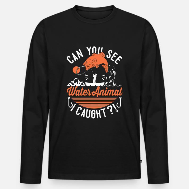 What a Fish - Männer Premium Bio Langarmshirt - Schwarz