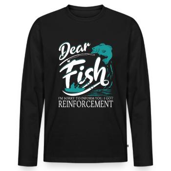 Fun fishing - Men's Premium Organic Long Sleeve Shirt - black - Front - Nico (187cm)