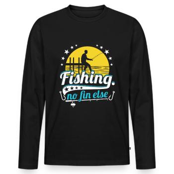 Nothing Fishing - Men's Premium Organic Long Sleeve Shirt - black - Front - Nico (187cm)