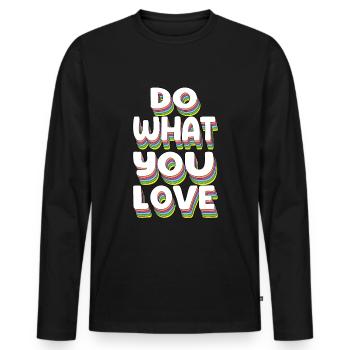 Do What You Love - Männer Premium Bio Langarmshirt - Schwarz - Vorne - Nico (187cm)