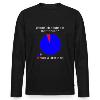 Bier Biertrinker Wochenende Ausgehen Party lustig - Männer Premium Bio Langarmshirt - Schwarz - Vorne - Nico (187cm)