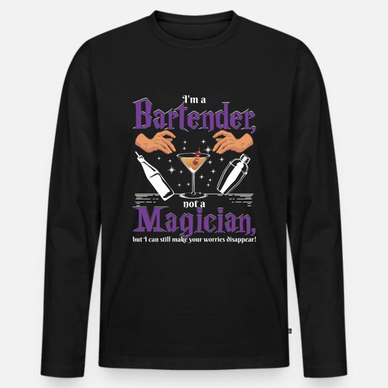 Bartender worries - Männer Premium Bio Langarmshirt - Schwarz