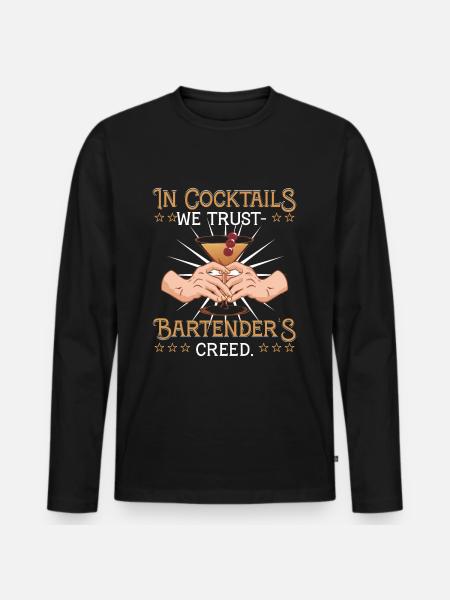 Bartenders Creed - Men's Premium Organic Long Sleeve Shirt - black