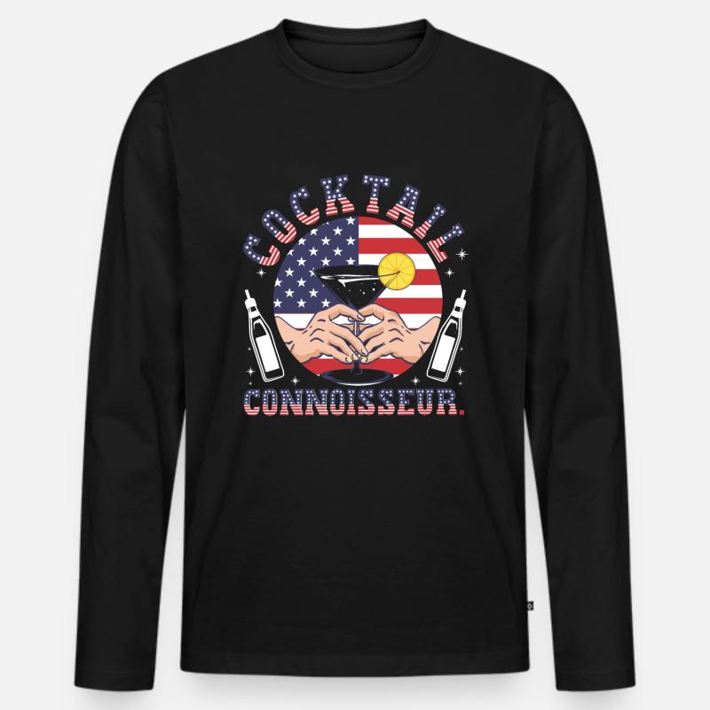 Cocktail - Männer Premium Bio Langarmshirt - Schwarz