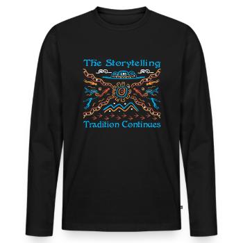 The Storytelling Tradition - Männer Premium Bio Langarmshirt - Schwarz - Vorne - Nico (187cm)
